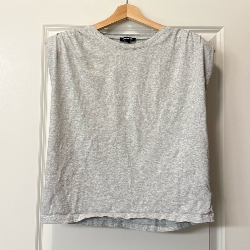 Express Light Gray Short Sleeve Top